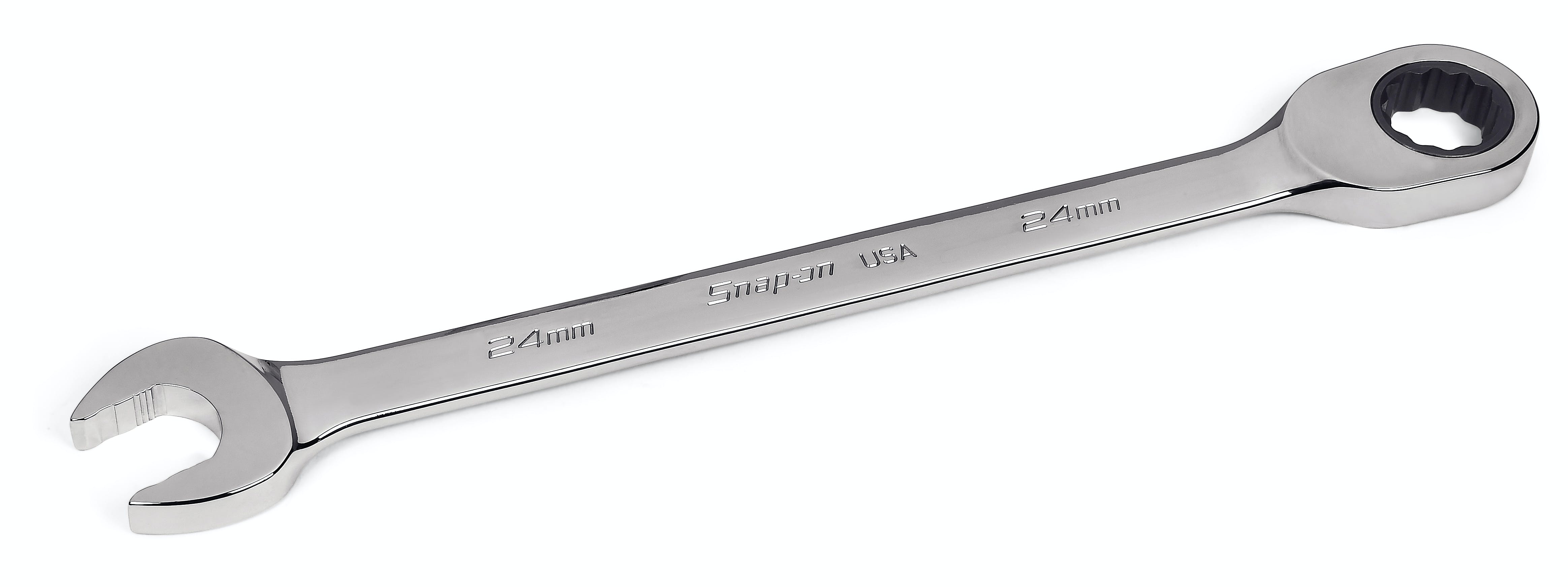 24 mm 12-Point Metric Flank Drive® Plus 0° Offset Non-Reversing Ratcheting Combination Wrench | SOXRM24A 24 mm 12-Point Metric Flank Drive® Plus 0° Offset Non-Reversing Ratcheting Combination Wrench | SOXRM24A